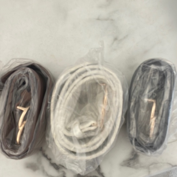 3 black, white, and brown women’s belts - Picture 1 of 4